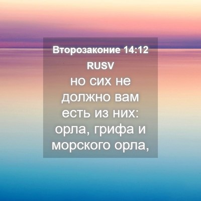 Picture 04 - Второзаконие 14:12 RUSV - но сих не должно вам есть - Bible Verse Picture