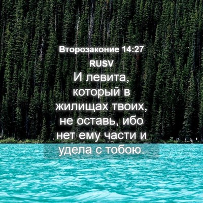 Picture 04 - Второзаконие 14:27 RUSV - И левита, который в жилищах - Bible Verse Picture