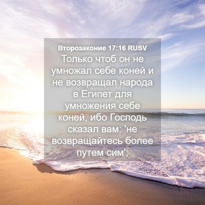 Picture 04 - Второзаконие 17:16 RUSV - Только чтоб он не умножал - Bible Verse Picture
