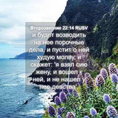 Picture 04 - Второзаконие 22:14 RUSV - и будет возводить на нее - Bible Verse Picture