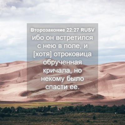 Picture 04 - Второзаконие 22:27 RUSV - ибо он встретился с нею в - Bible Verse Picture