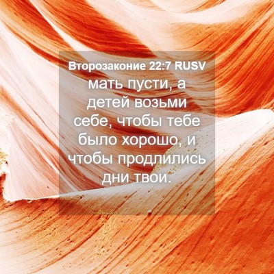 Picture 04 - Второзаконие 22:7 RUSV - мать пусти, а детей возьми - Bible Verse Picture
