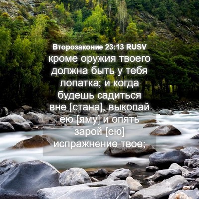 Picture 04 - Второзаконие 23:13 RUSV - кроме оружия твоего должна - Bible Verse Picture