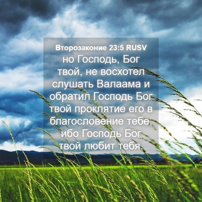 Picture 04 - Второзаконие 23:5 RUSV - но Господь, Бог твой, не - Bible Verse Picture