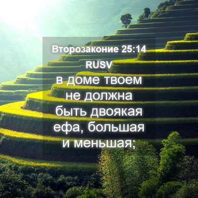 Picture 04 - Второзаконие 25:14 RUSV - в доме твоем не должна быть - Bible Verse Picture