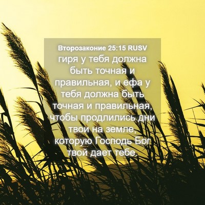 Picture 04 - Второзаконие 25:15 RUSV - гиря у тебя должна быть - Bible Verse Picture