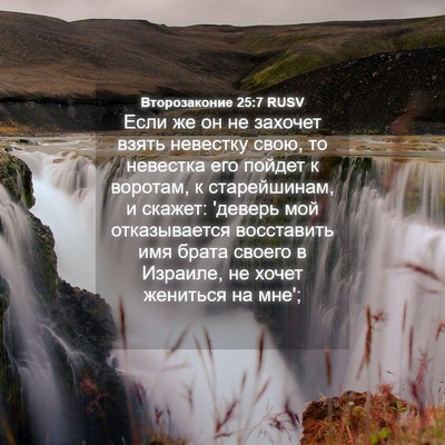 Picture 04 - Второзаконие 25:7 RUSV - Если же он не захочет взять - Bible Verse Picture