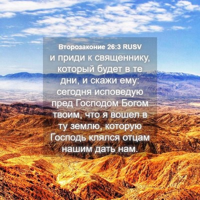 Picture 04 - Второзаконие 26:3 RUSV - и приди к священнику, - Bible Verse Picture