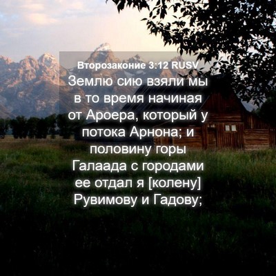 Picture 04 - Второзаконие 3:12 RUSV - Землю сию взяли мы в то - Bible Verse Picture