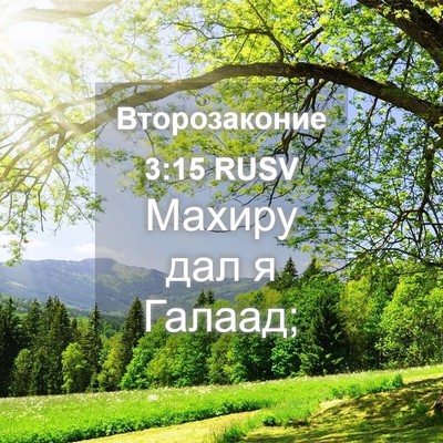 Picture 04 - Второзаконие 3:15 RUSV - Махиру дал я - Bible Verse Picture