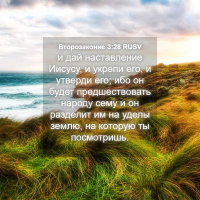 Picture 04 - Второзаконие 3:28 RUSV - и дай наставление Иисусу, и - Bible Verse Picture