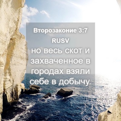Picture 04 - Второзаконие 3:7 RUSV - но весь скот и захваченное - Bible Verse Picture