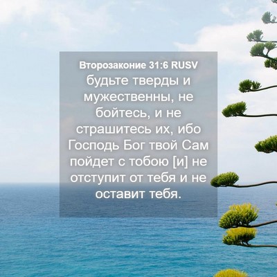 Picture 04 - Второзаконие 31:6 RUSV - будьте тверды и - Bible Verse Picture