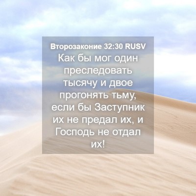 Picture 04 - Второзаконие 32:30 RUSV - Как бы мог один - Bible Verse Picture