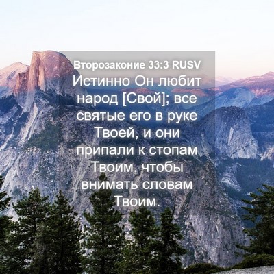 Picture 04 - Второзаконие 33:3 RUSV - Истинно Он любит народ - Bible Verse Picture