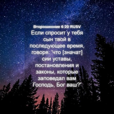 Picture 04 - Второзаконие 6:20 RUSV - Если спросит у тебя сын - Bible Verse Picture