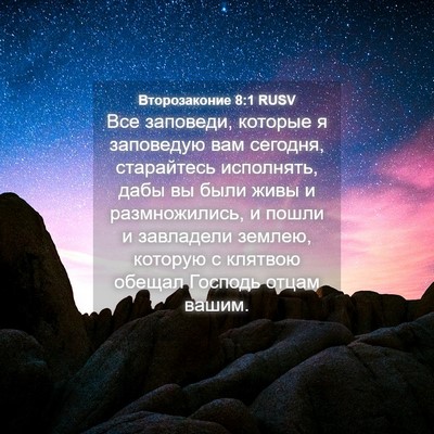 Picture 04 - Второзаконие 8:1 RUSV - Все заповеди, которые я - Bible Verse Picture