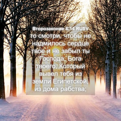 Picture 04 - Второзаконие 8:14 RUSV - то смотри, чтобы не - Bible Verse Picture