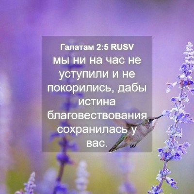 Picture 04 - Галатам 2:5 RUSV - мы ни на час не уступили и - Bible Verse Picture