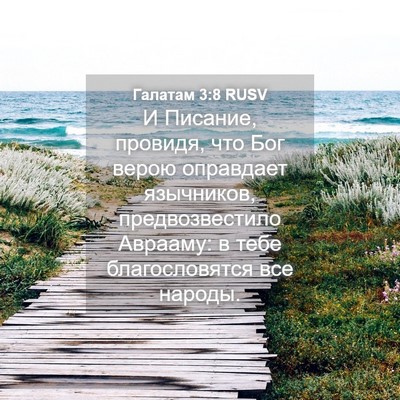 Picture 04 - Галатам 3:8 RUSV - И Писание, провидя, что Бог - Bible Verse Picture