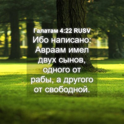 Picture 04 - Галатам 4:22 RUSV - Ибо написано: Авраам имел - Bible Verse Picture