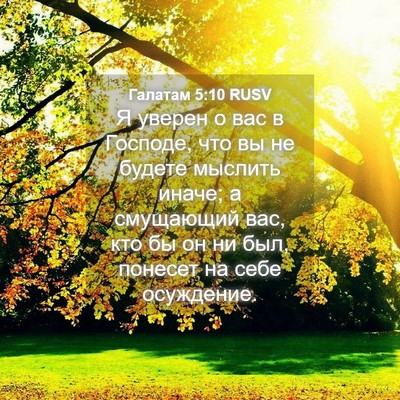 Picture 04 - Галатам 5:10 RUSV - Я уверен о вас в Господе, - Bible Verse Picture