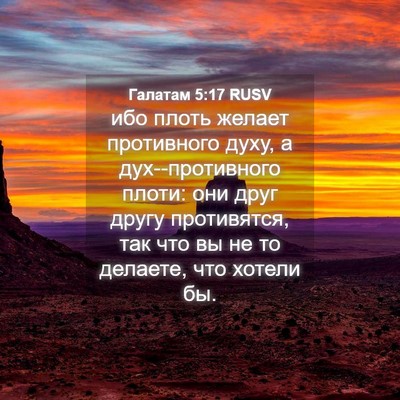 Picture 04 - Галатам 5:17 RUSV - ибо плоть желает - Bible Verse Picture
