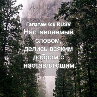 Picture 04 - Галатам 6:6 RUSV - Наставляемый словом, - Bible Verse Picture