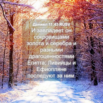 Picture 04 - Даниил 11:43 RUSV - И завладеет он сокровищами - Bible Verse Picture
