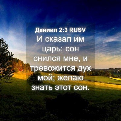 Picture 04 - Даниил 2:3 RUSV - И сказал им царь: сон - Bible Verse Picture