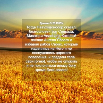 Picture 04 - Даниил 3:28 RUSV - Тогда Навуходоносор - Bible Verse Picture