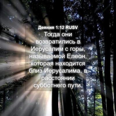 Picture 04 - Деяния 1:12 RUSV - Тогда они возвратились в - Bible Verse Picture