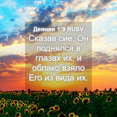 Picture 04 - Деяния 1:9 RUSV - Сказав сие, Он поднялся в - Bible Verse Picture