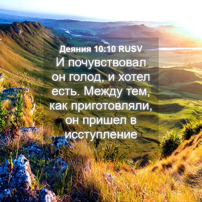 Picture 04 - Деяния 10:10 RUSV - И почувствовал он голод, и - Bible Verse Picture