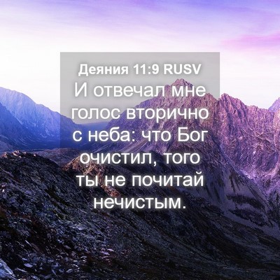 Picture 04 - Деяния 11:9 RUSV - И отвечал мне голос - Bible Verse Picture