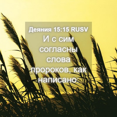 Picture 04 - Деяния 15:15 RUSV - И с сим согласны слова - Bible Verse Picture