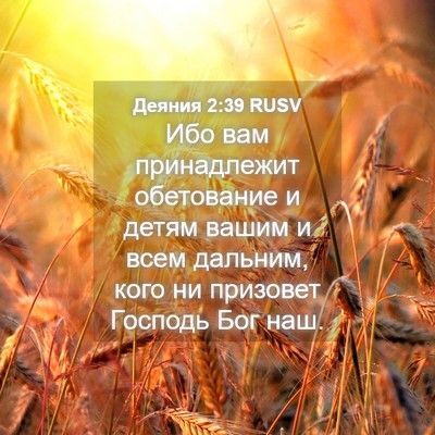 Picture 04 - Деяния 2:39 RUSV - Ибо вам принадлежит - Bible Verse Picture