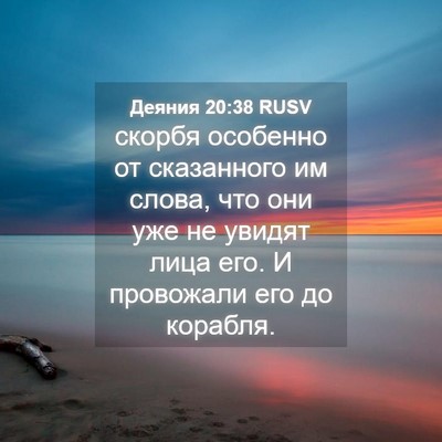 Picture 04 - Деяния 20:38 RUSV - скорбя особенно от - Bible Verse Picture