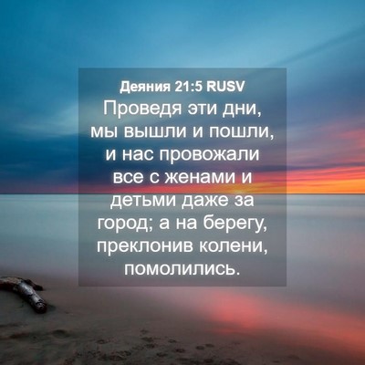 Picture 04 - Деяния 21:5 RUSV - Проведя эти дни, мы вышли и - Bible Verse Picture