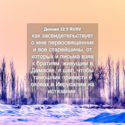 Picture 04 - Деяния 22:5 RUSV - как засвидетельствует о - Bible Verse Picture