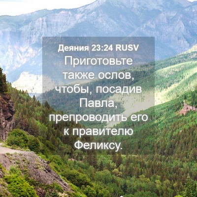 Picture 04 - Деяния 23:24 RUSV - Приготовьте также ослов, - Bible Verse Picture