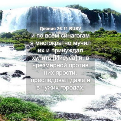 Picture 04 - Деяния 26:11 RUSV - и по всем синагогам я - Bible Verse Picture