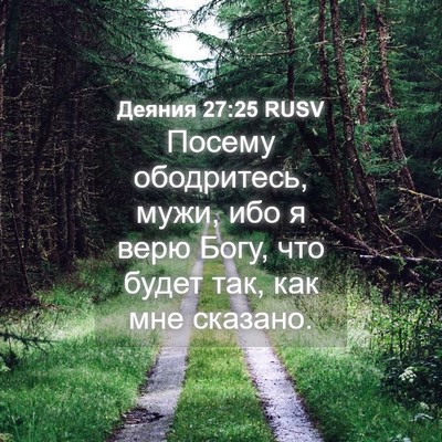 Picture 04 - Деяния 27:25 RUSV - Посему ободритесь, мужи, - Bible Verse Picture