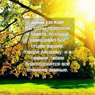 Picture 04 - Деяния 3:25 RUSV - Вы сыны пророков и завета, - Bible Verse Picture