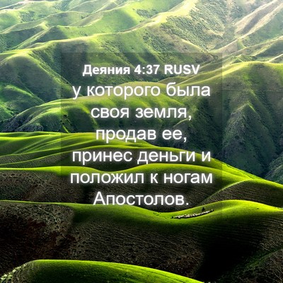 Picture 04 - Деяния 4:37 RUSV - у которого была своя земля, - Bible Verse Picture