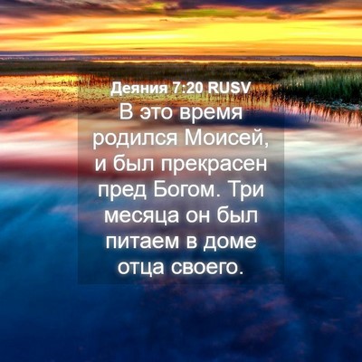 Picture 04 - Деяния 7:20 RUSV - В это время родился Моисей, - Bible Verse Picture