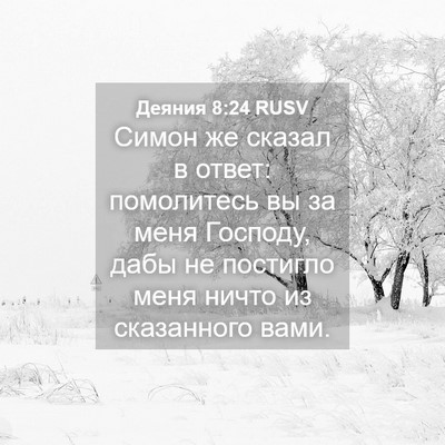 Picture 04 - Деяния 8:24 RUSV - Симон же сказал в ответ: - Bible Verse Picture