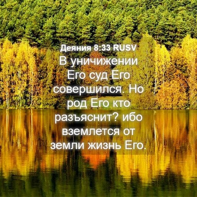 Picture 04 - Деяния 8:33 RUSV - В уничижении Его суд Его - Bible Verse Picture