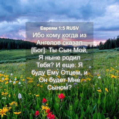 Picture 04 - Евреям 1:5 RUSV - Ибо кому когда из Ангелов - Bible Verse Picture