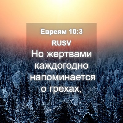 Picture 04 - Евреям 10:3 RUSV - Но жертвами каждогодно - Bible Verse Picture